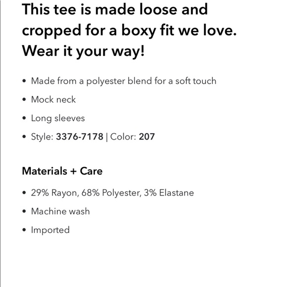 American Eagle Cropped Long Sleeve Mock Neck - Picture 8 of 8